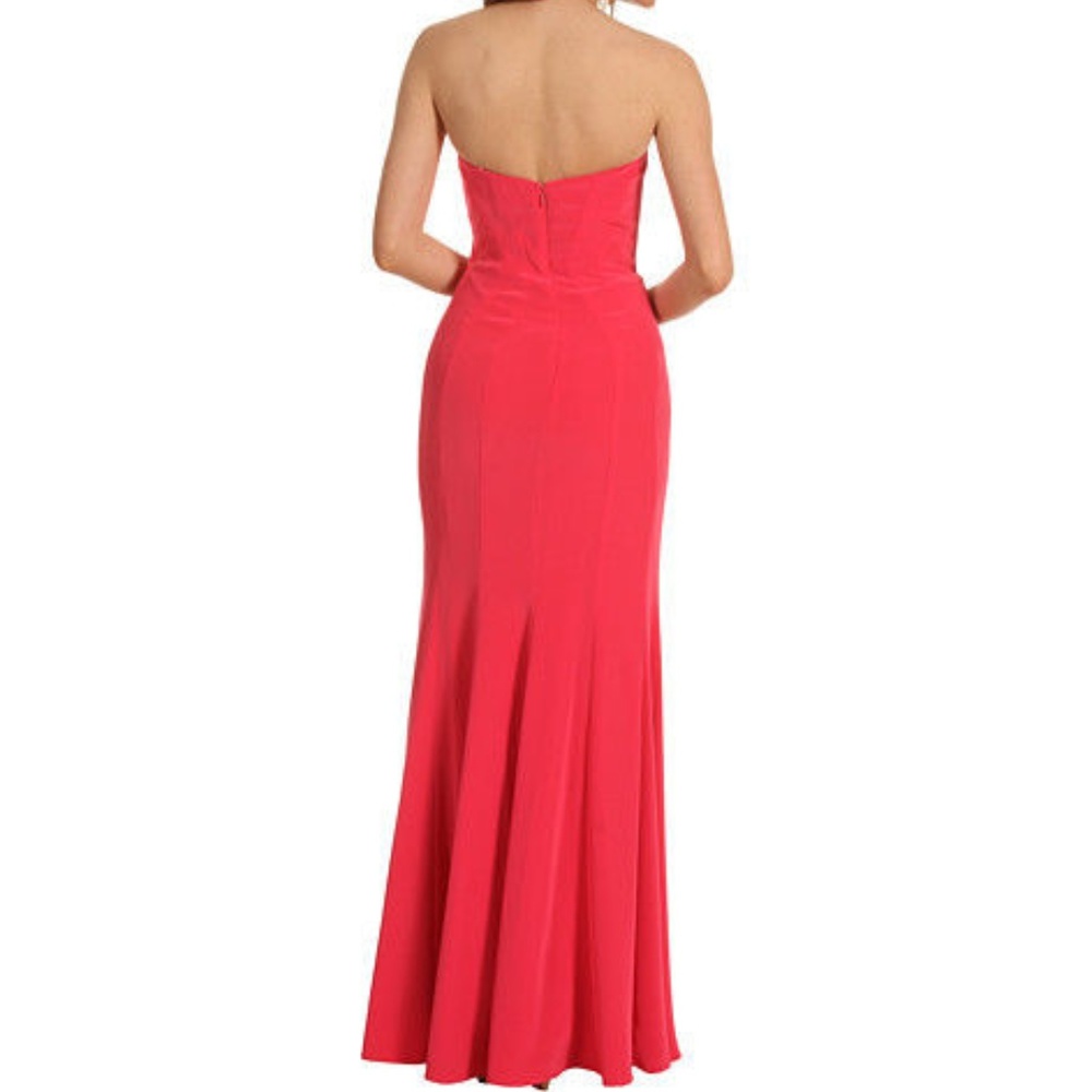 ABS Allen Schwartz Pink Strapless Front-Slit Gown 2 - Picture 3 of 10